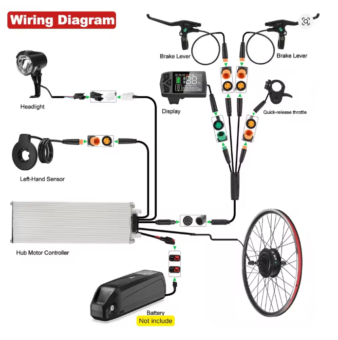 48v 500W Bicycle Conversion (Wheel Hub Motor + Controller)