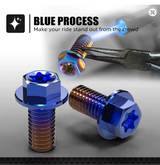 6 Titanium Allow Brake Bolts (M5*10) For Surrons, Erides, Talarias, Etc...